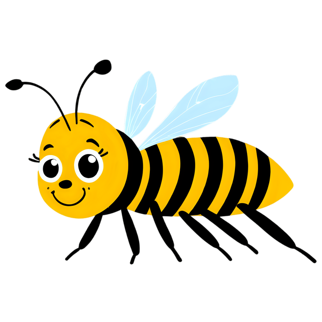 Free transparent PNG: Cute Cartoon Bee Illustration for Kids, Crafts, and Nature-Themed Decor