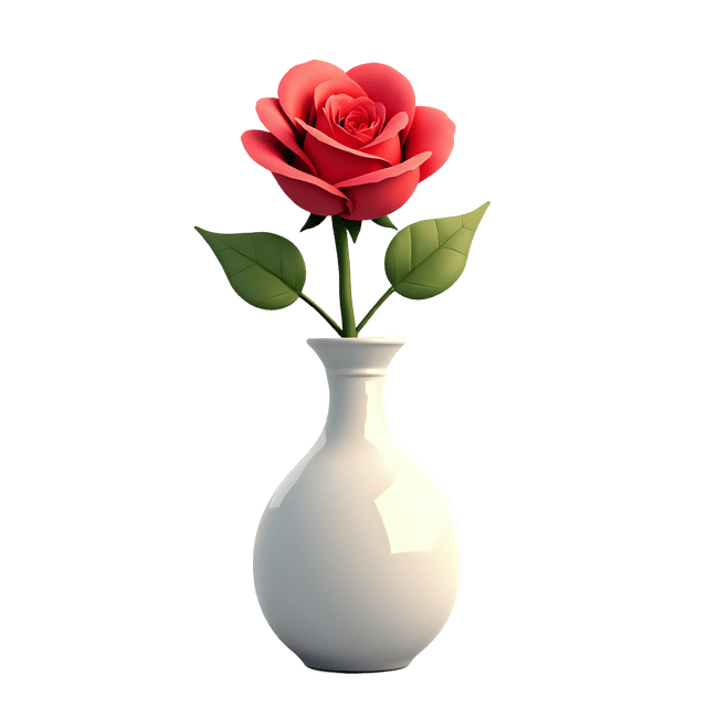 Free transparent PNG: Single Red Rose Vase Transparent Background PNG