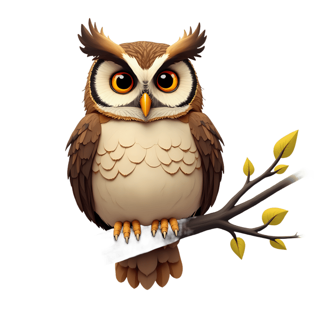 Free transparent PNG: Transparent Background Wise Owl PNG for Nature and Educational Artwork