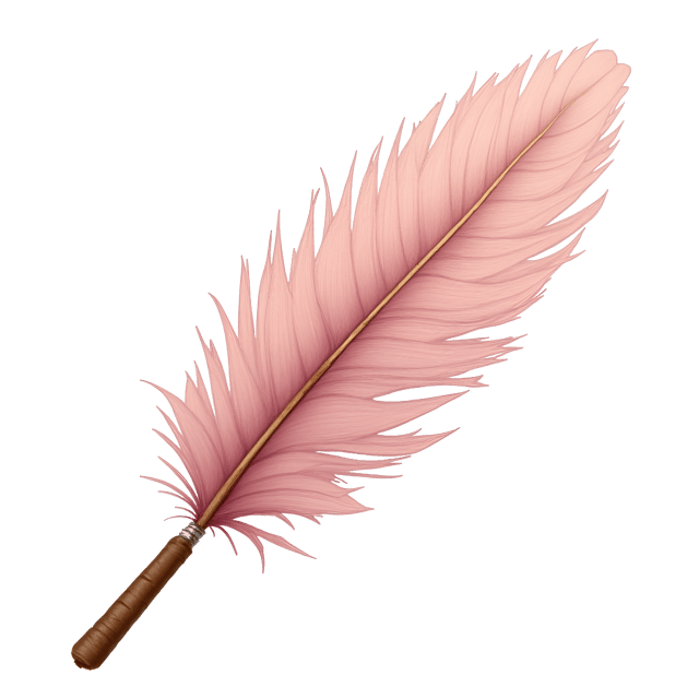 Free transparent PNG: Whimsical Feather Duster Clipart with Soft Plumes and Leather Handle