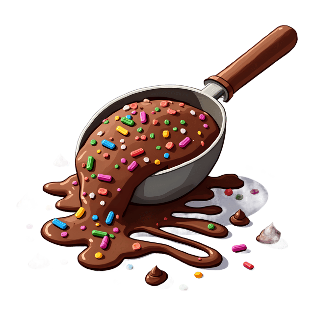 Free transparent PNG: Rainbow Sprinkles Scoop with Chocolate Drizzle  Dessert Clipart, free downloadable png