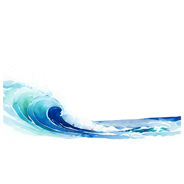 Free transparent PNG: Gentle Ocean Wave Watercolor Illustration – Transparent PNG