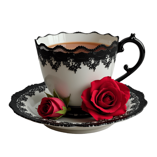 Free transparent PNG: Victorian Gothic Tea Cup  Elegant Clipart Design, Free Downloadable PNG