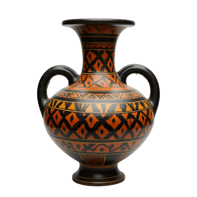 Free transparent PNG: Islamic Pottery Vase with Geometric Patterns and Lustreware Finish