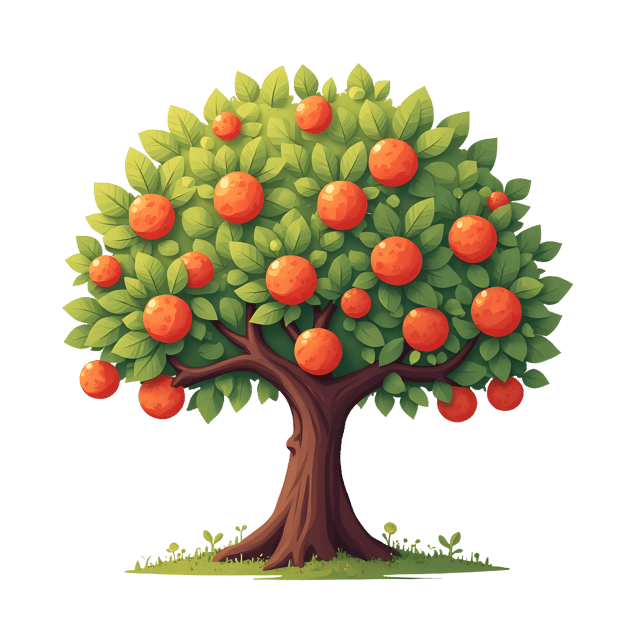 Free transparent PNG: Heavy Ripe Fruits on Tree Branches PNG Transparent Background