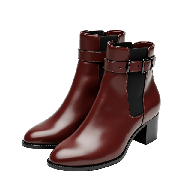 Free transparent PNG: Ankle Boots with Low Heels and Decorative Buckles PNG