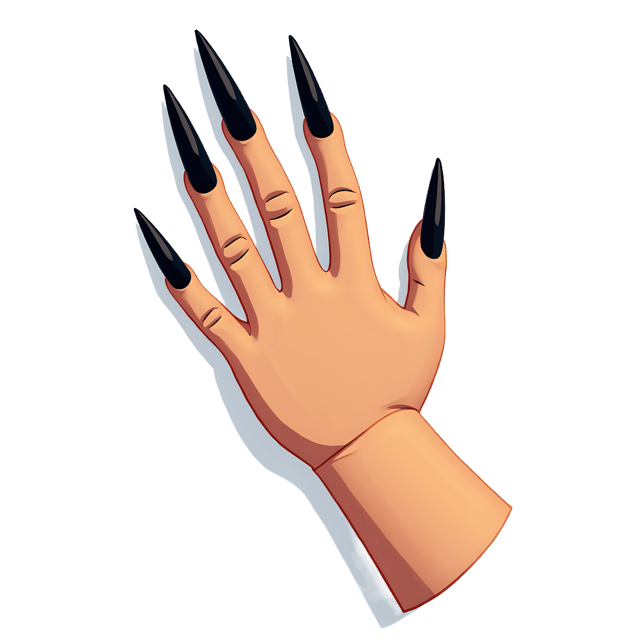Free transparent PNG: Glove with Long Black Nails  Unique Art Clipart, Free Download PNG