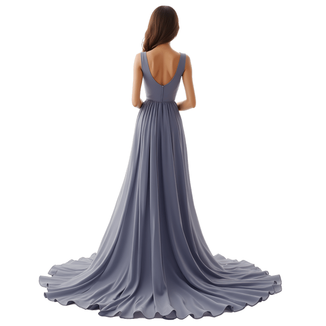 Free transparent PNG: Elegant Evening Gown with Long Sleeves and Floor-Length Skirt