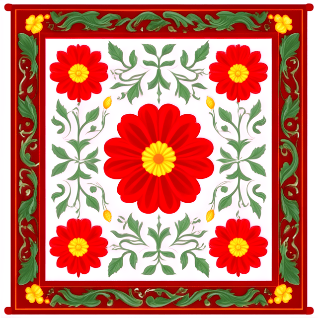 Free transparent PNG: Floral Tapestry with Transparent Background PNG Design