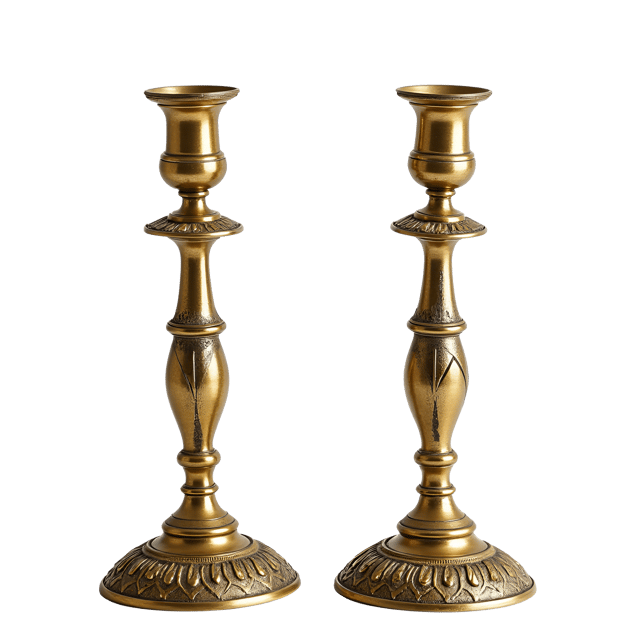 Free transparent PNG: Antique Brass Candlestick Holder Illustration with Filigree Design