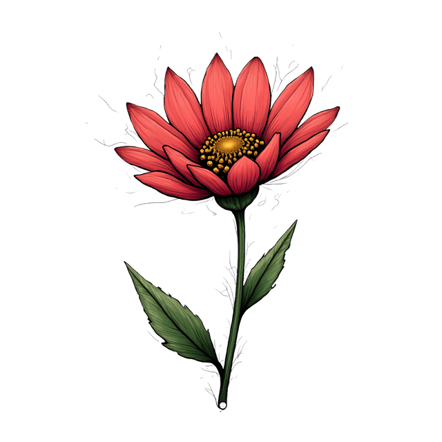 Free transparent PNG: Messy Flower Sketch  Rough Line Art, free downloadable png