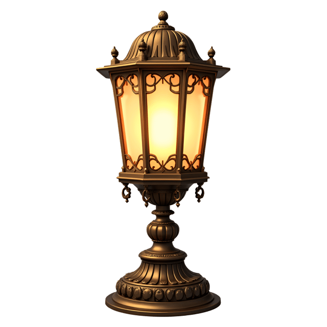 Free transparent PNG: Antique Brass Lamp PNG with Transparent Background for Ornate Lighting Design