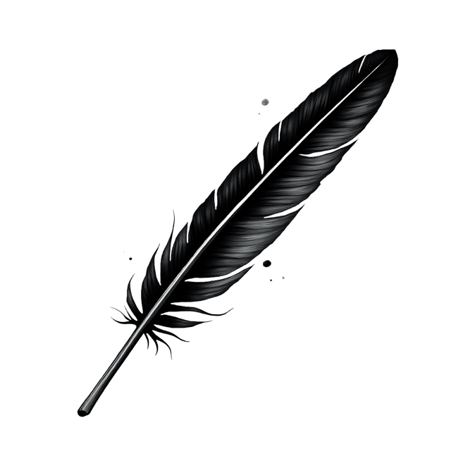 Free transparent PNG: Long Quill Feather with Ink Blot  Writing Clipart, free downloadable png