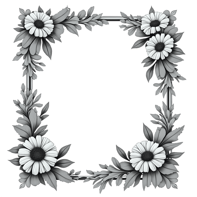 Free transparent PNG: Floral Etching Frame PNG Clipart  Perfect for Artistic Design and Decor