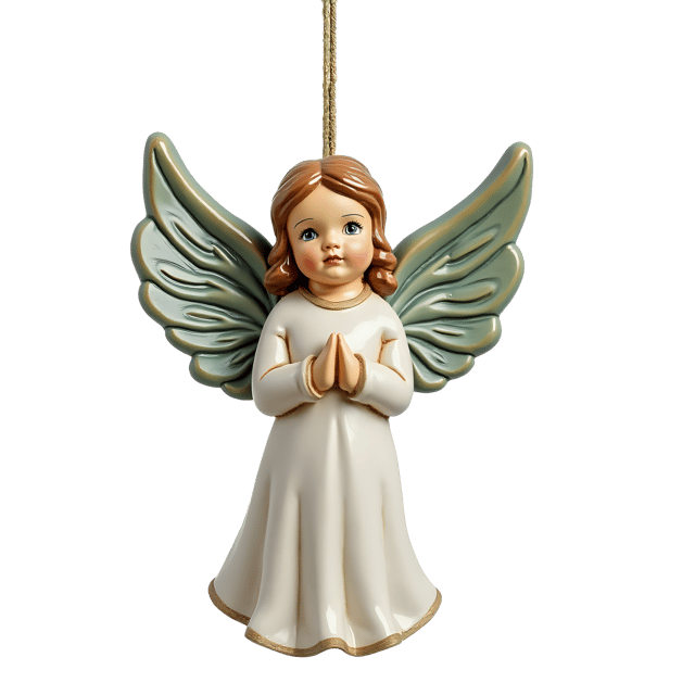 Free transparent PNG: Ceramic Angel Ornament  Holiday Clipart, free downloadable png