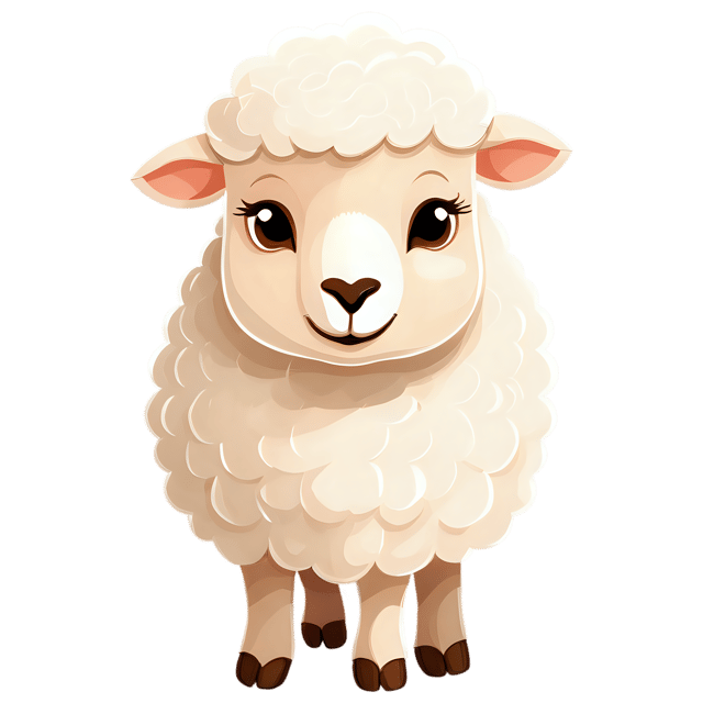 Free transparent PNG: Cute Cartoon Baby Sheep Illustration for Nursery Decor and Crafts