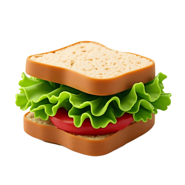 Free transparent PNG: Tiny Clay Sandwich with Lettuce Leaves Transparent PNG