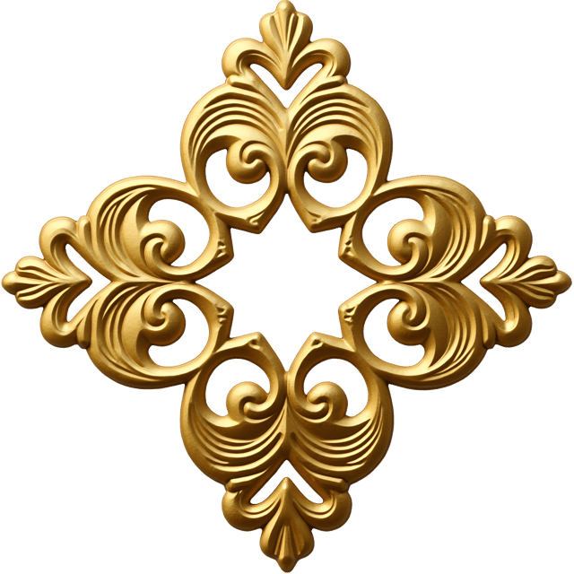 Free transparent PNG: Symmetrical Quatrefoil Gold Foil Ornament PNG