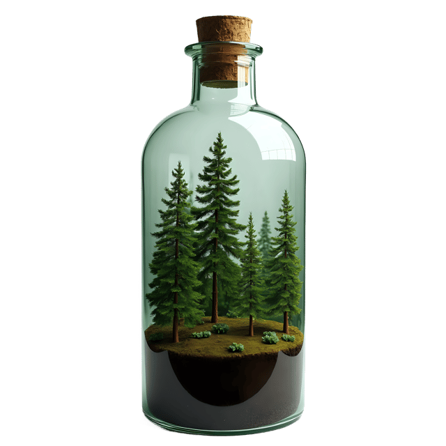 Free transparent PNG: Forest Scene in a Bottle PNG  Ideal for Nature Projects, Decor  Crafts