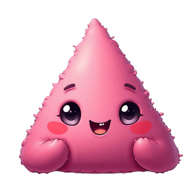 Free transparent PNG: Hot Pink Cuddly Triangle with Big Friendly Eyes PNG