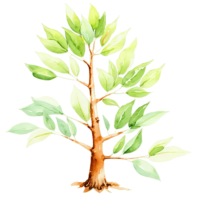 Free transparent PNG: Watercolor Beech Tree PNG – Transparent Background Illustration for Nature Enthusiasts