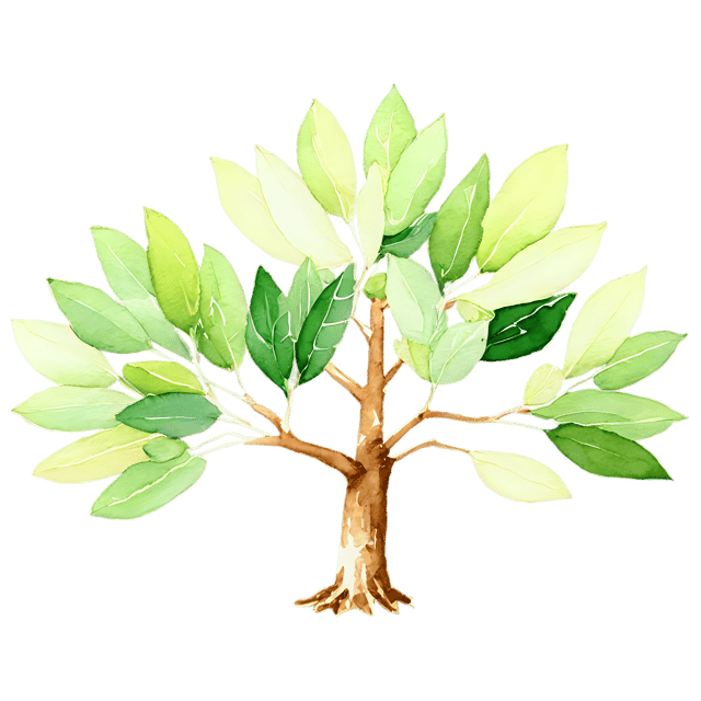 Free transparent PNG: Watercolor Fig Tree Transparent PNG – Gentle Illustration for Nature Lovers & Designers