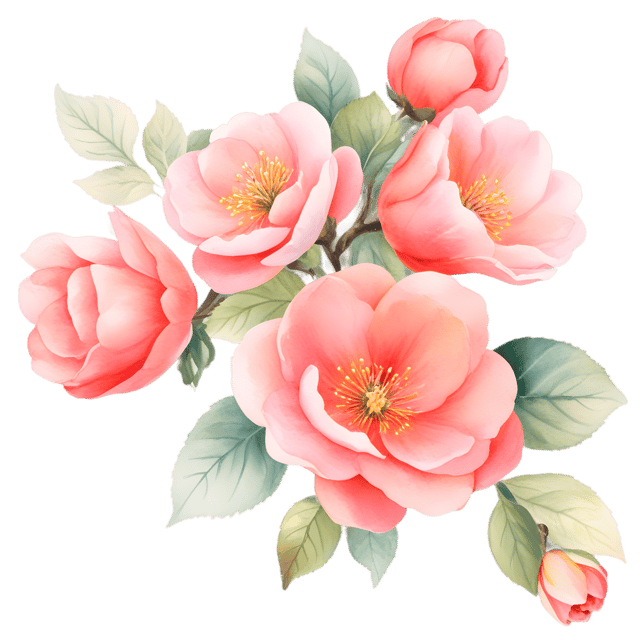 Free transparent PNG: Quince Bushes with Delicate Flowers PNG Transparent Background