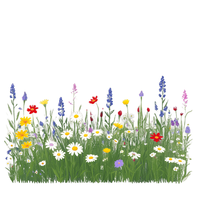 Free transparent PNG: Vibrant Wildflowers Meadow PNG Illustration for Nature and Decorative Projects