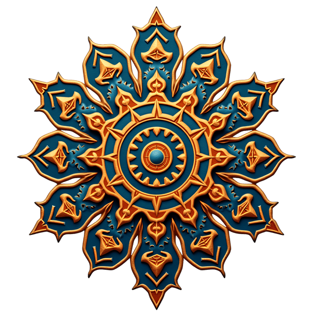 Free transparent PNG: Mystical Symmetrical Mandala with Spiritual Symbols and Sacred Geometry