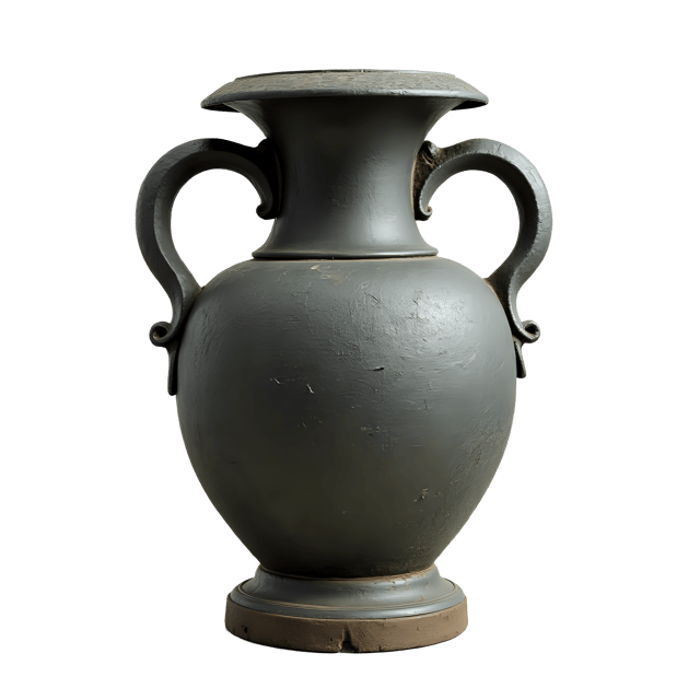 Free transparent PNG: Old-World Iron Vase Hammered Texture PNG with Transparent Background