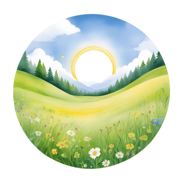 Free transparent PNG: Serenity in the Meadow Glowing Golden Ring Design with Transparent Background
