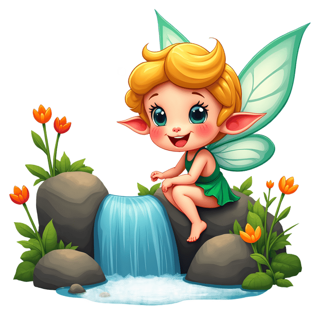 Free transparent PNG: Fairy Waterfall Artwork for Fantasy and Nature-Inspired Projects