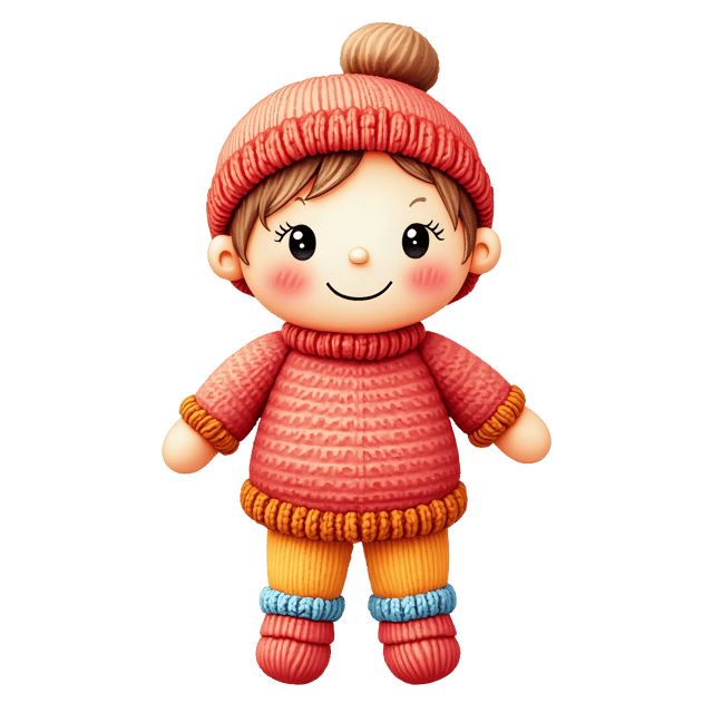 Free transparent PNG: Knitted Doll PNG with Transparent Background