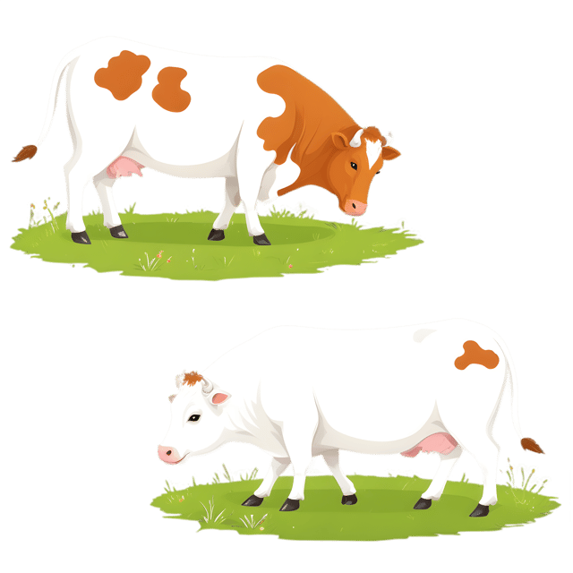 Free transparent PNG: Cows Grazing in Open Meadow Transparent PNG