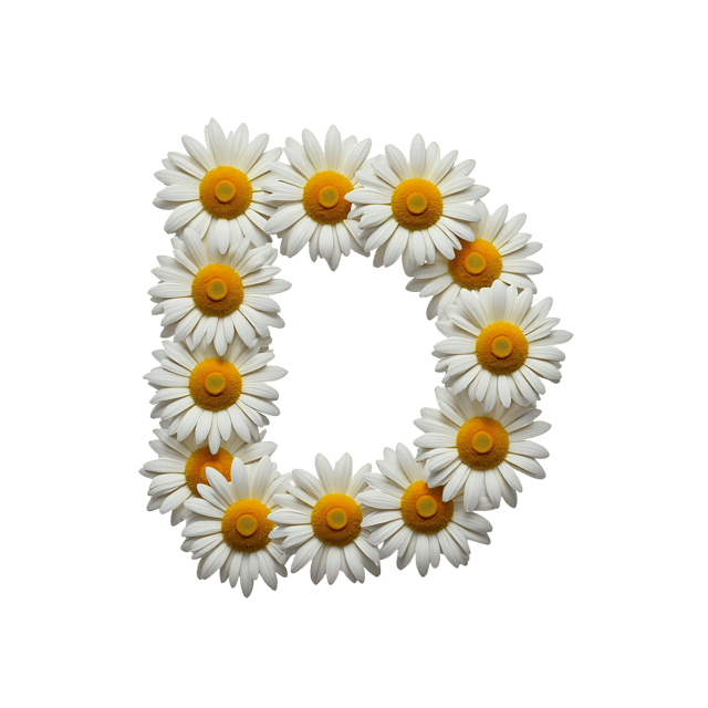 Free transparent PNG: Daisy Letter PNG with Transparent Background for Artistic Design
