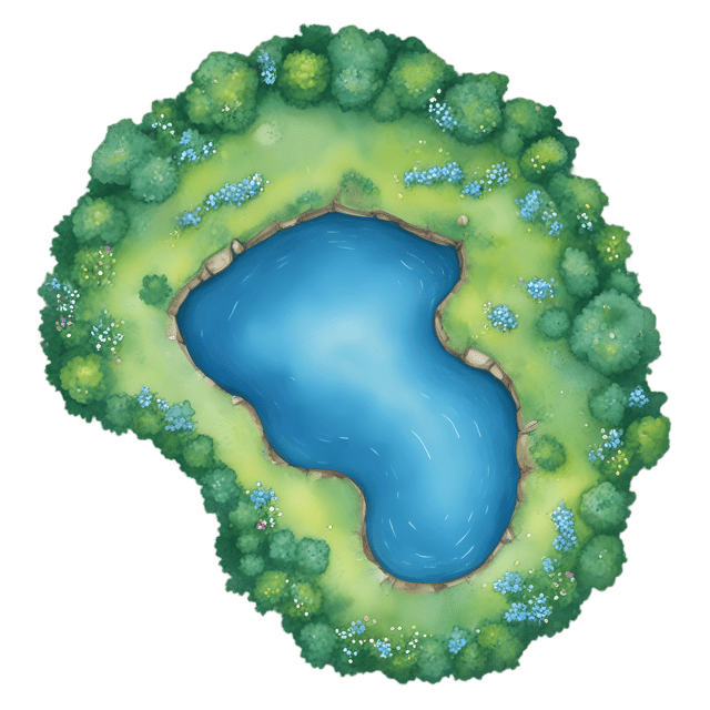 Free transparent PNG: Winding River with Lush Greenery and Wildflowers PNG Background