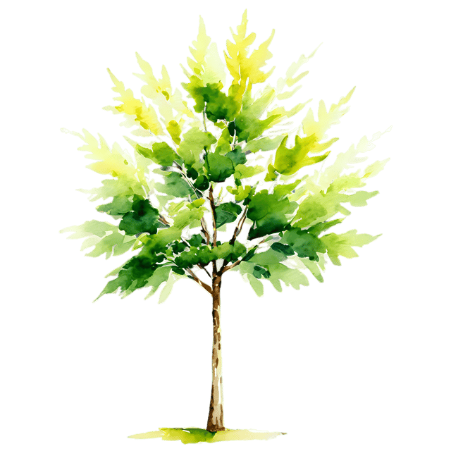Free transparent PNG: Linden Tree Watercolor Illustration – Transparent Background Botanical Clipart