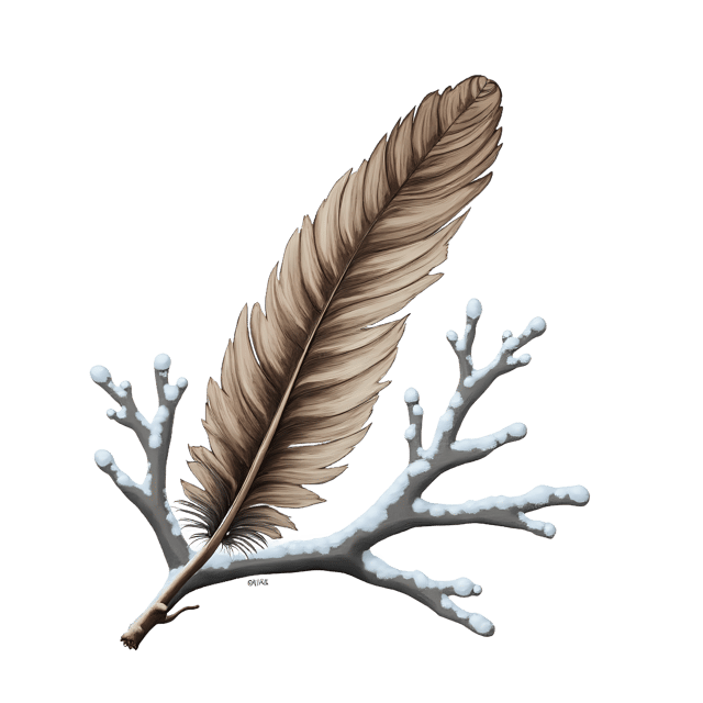 Free transparent PNG: Owl Feather Detail Under Frosty Branch  Nature Clipart, free transparent png download