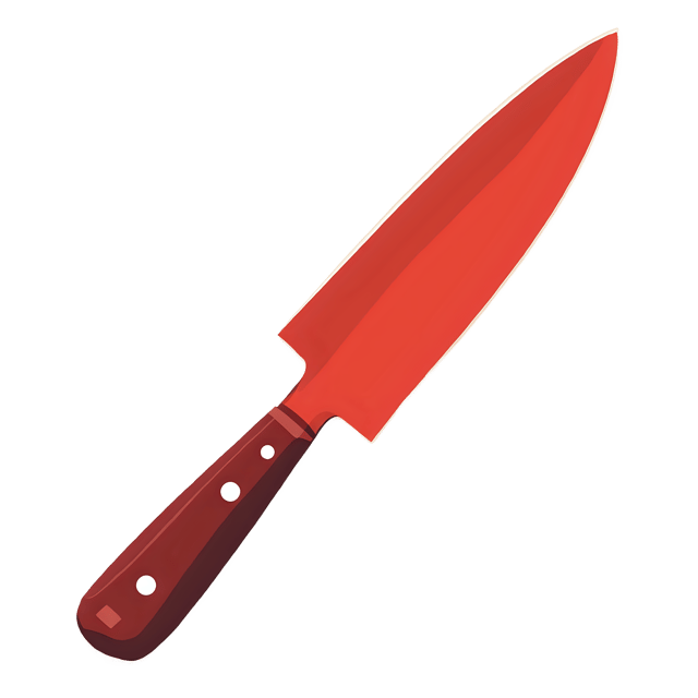 Free transparent PNG: Red Kitchen Knife PNG with Transparent Background for Culinary and Design Purposes