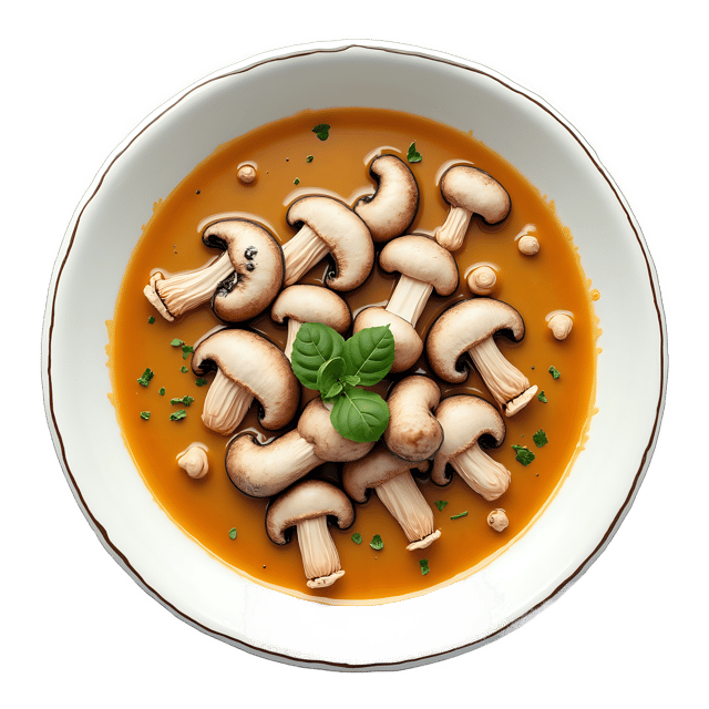 Free transparent PNG: Creamy Mushroom Soup with Sliced Mushrooms  Appetizer PNG, free download