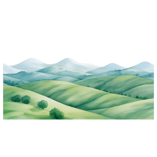 Free transparent PNG: Hilly Landscape in Pastel Shades with Transparent Background PNG