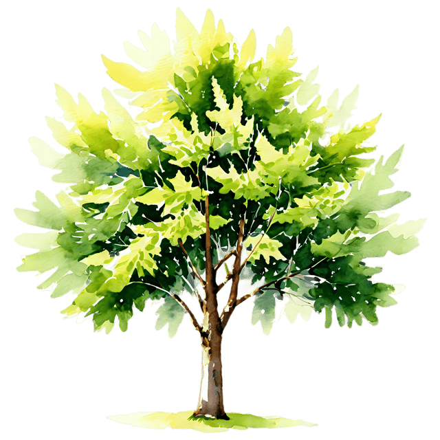 Free transparent PNG: Watercolor Linden Tree PNG – Transparent Background Illustration