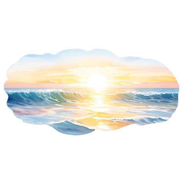 Free transparent PNG: Golden Hour Calm Ocean Waves PNG Transparent Background