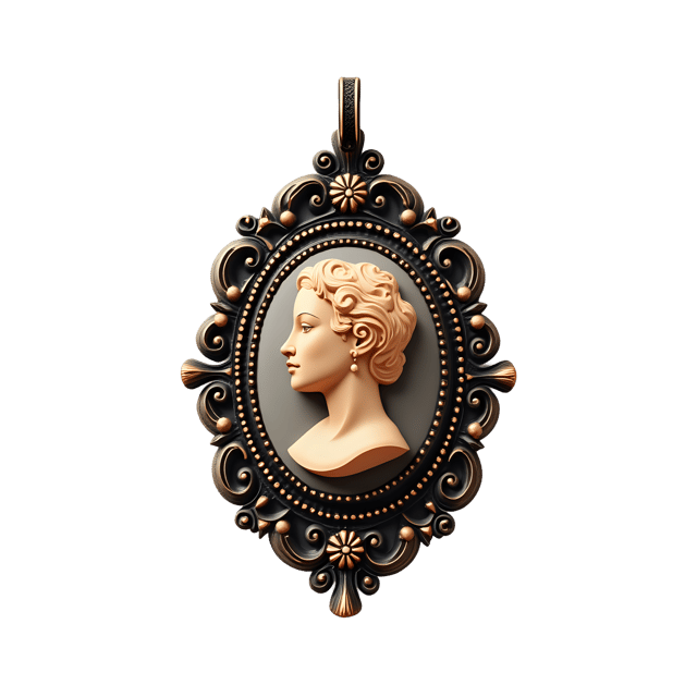 Free transparent PNG: Antique Profile Pendant  Vintage Jewelry Clipart, free downloadable png