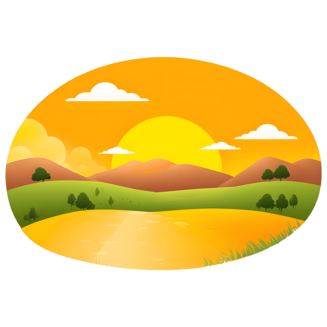 Free transparent PNG: Golden Sunset over Rolling Hills Transparent PNG