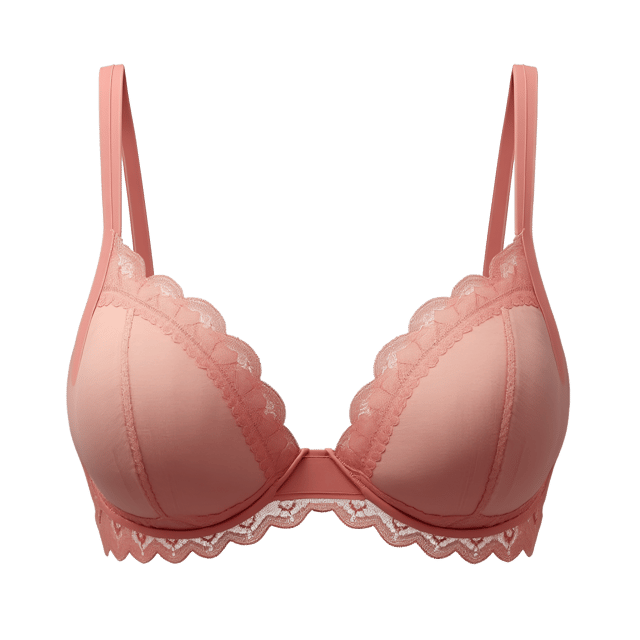 Free transparent PNG: Delicate Lace Bra with Sheer Fabric and Intricate Detailing on White Background