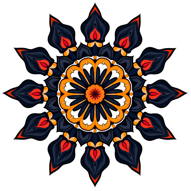 Free transparent PNG: Breathtaking Symmetrical Mandala Artwork with Bold Contrasts