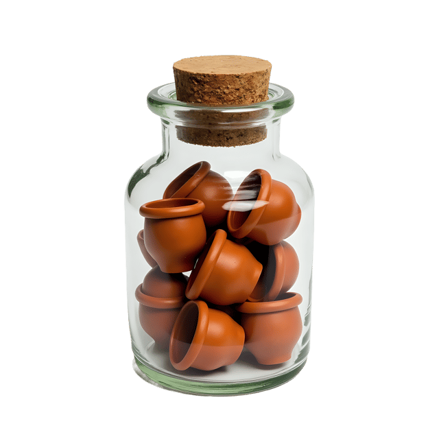 Free transparent PNG: Tiny Terracotta Pots in a Bottle PNG Clipart  Ideal for Garden Crafts  Decor