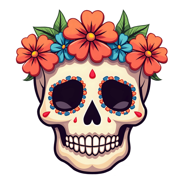 Free transparent PNG: Skull-Shaped Flower Crown PNG with Transparent Background