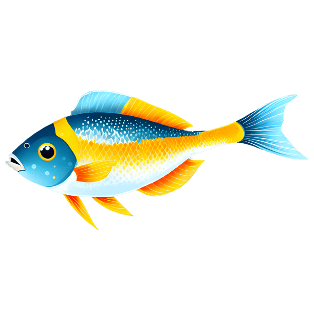 Free transparent PNG: Cute Cartoon Tropical Fish Illustration for Nursery Decor and Crafting Projects
